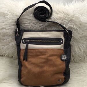 The Sak Brown/Beige/Black Pebble Leather Crossbody Bag